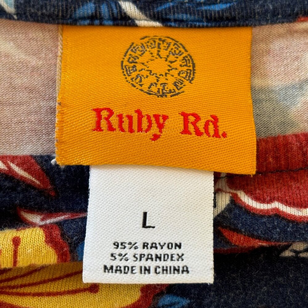 Ruby Rd. Fall Floral Shirt 3/4 Sleeve - Picture 10 of 12